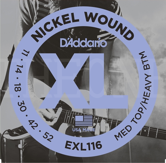 D'Addario EXL116 XL NICKEL Medium Top/Heavy Bottom 3rd ギター弦 ダダリオ